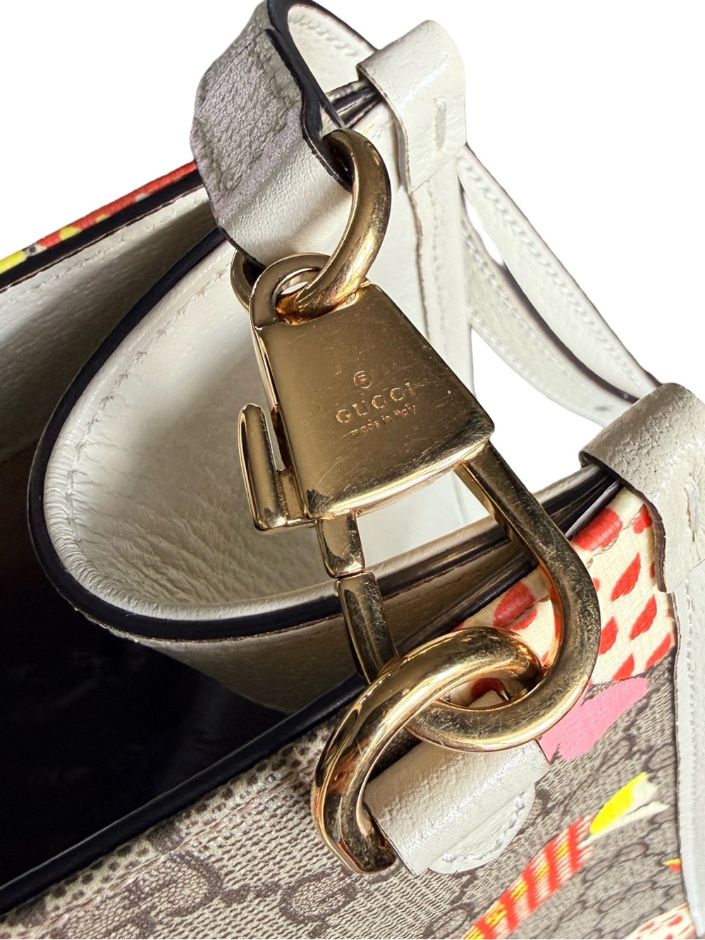 Gucci Les Pommes GG Supreme Small Tote Bag Apple Print Crossbody 659983 - Picture 7 of 16